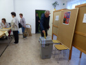 Volební místnost v areálu ZŠ Komenského